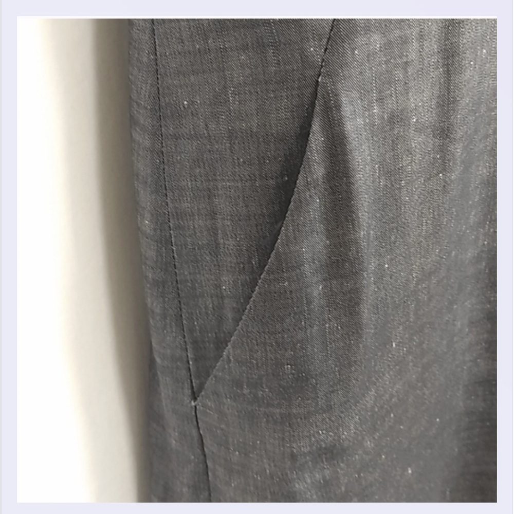 Theory Wool Linen Sleeveless V-Neck Shift Jumper Dress 6 RARE - Picture 4 of 8